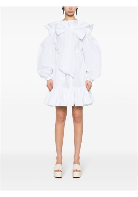 Abito mini con cintura e dettagli arricciati in bianco - donna PATOU | DR1430011001W