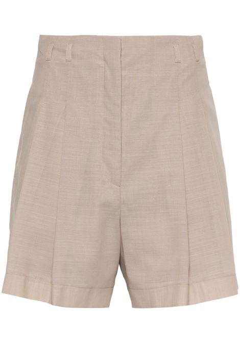Grey pleated tailored shorts - women PHILOSOPHY DI LORENZO SERAFINI | Shorts | A030821250475