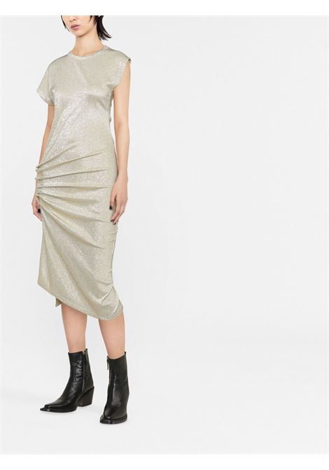 Silver side gathered-detail midi dress - women RABANNE | 21EJRO007VI0261M042