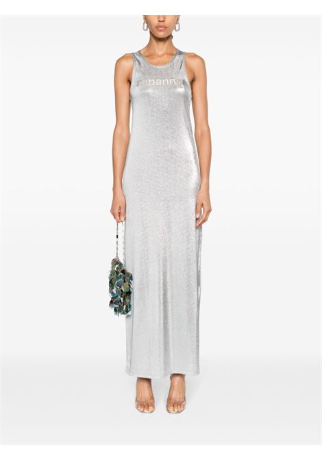 Silver maxi dress with logo - women RABANNE | 24PJRO750VI0261P040