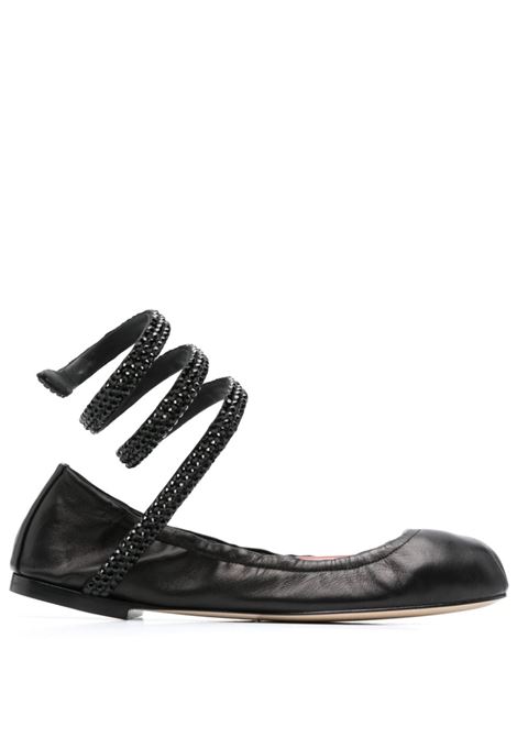 Black Cleo crystal-embellished ballerina shoes - women RENE CAOVILLA | Ballerina shoes | C12073010NA01V050