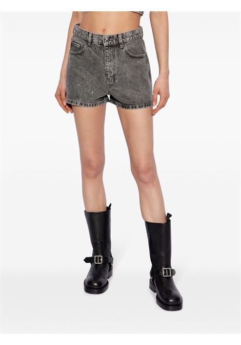 Black acid-wash denim shorts - women ROTATE | 113012D06D06
