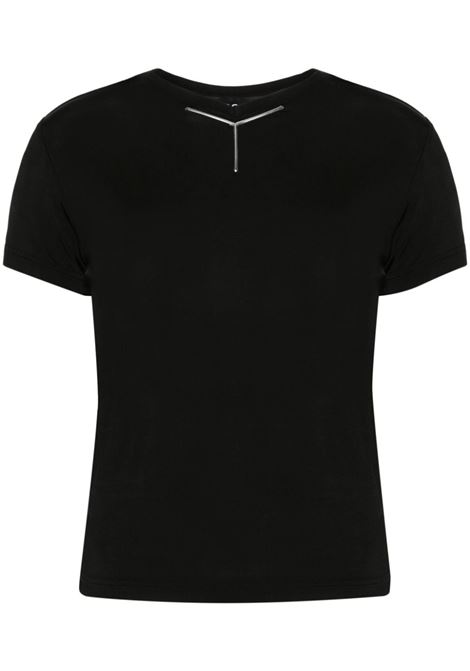 T-shirt con applicazione in nero - unisex Y/PROJECT | 104TO004BLK