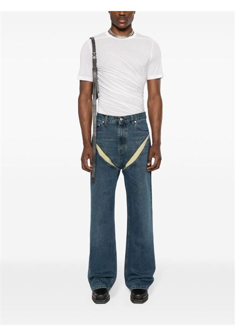 Jeans con dettaglio cut-out in blu - unisex Y/PROJECT | 207PA006VNTGBL