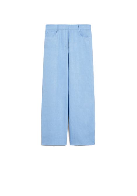 Pantalone wide leg in lino teo in azzurro S Maxmara - donna 'S MAXMARA | Pantaloni | 2519131043600003