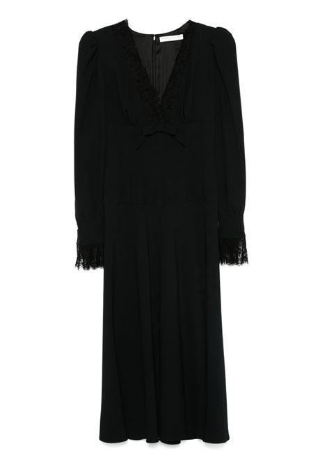 Black V-neck midi dress Alessandra rich - women ALESSANDRA RICH | Dresses | FABX3985F45040900