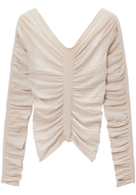 Beige ruched off-shoulder top Alexander wang - women ALEXANDER WANG | Top | 1KC1251094926