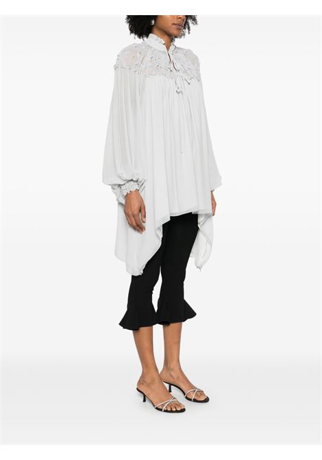 Blusa con applicazioni a fiori in azzurro polvere Amen - donna AMEN | AMS25206077
