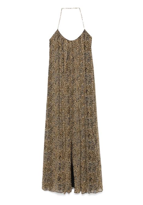 Abito lungo con stampa animalier in marrone e nero Amen - donna AMEN | AMS25502089