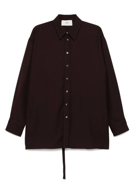 Brown rear-slit shirt Ami Paris - unisex AMI PARIS | Shirts | USH171WV0068633