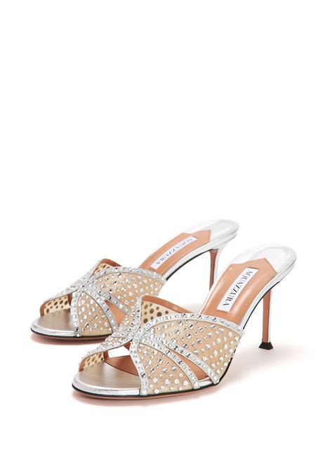 Silver 75mm leather mules Aquazzura - women AQUAZZURA | CLRMIDM0NPUCCC