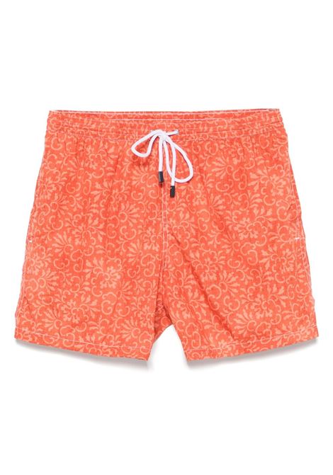 Pantaloncini da bagno con stampa floreale in arancione Barba - uomo