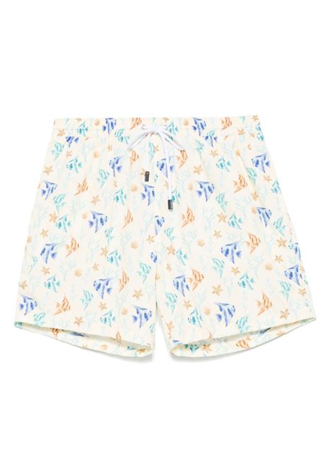 Costume da bagno con stampa in beige Barba - uomo