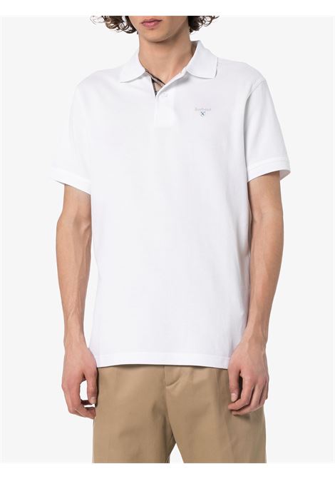 Polo con dettaglio a quadri in bianco - BARBOUR uomo BARBOUR | MML0012WH11