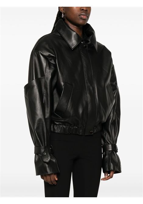 Black leather bomber jacket Batakovic - women BATAKOVIC | SS25BLETHBOOMBERBLK