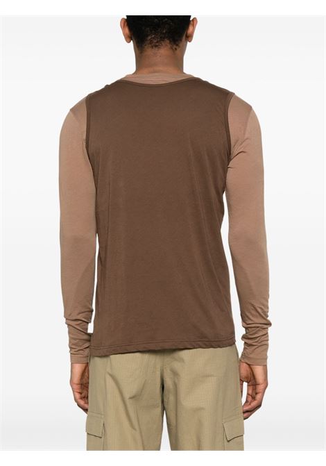 Beige and brown Doria double-layer T-shirt Carrer - unisex CARRER | DORIADOUBLELAYERLGHTBRWN