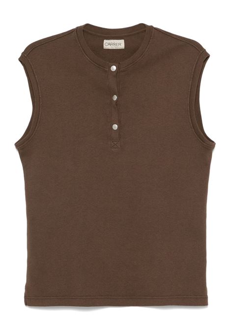 Brown Henley tank top Carrer - unisex CARRER | HENLEYTANKDRKBRWN