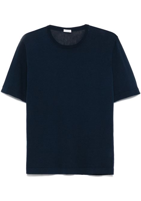 T-shirt in cotone a maniche corte in blu Caruso - uomo