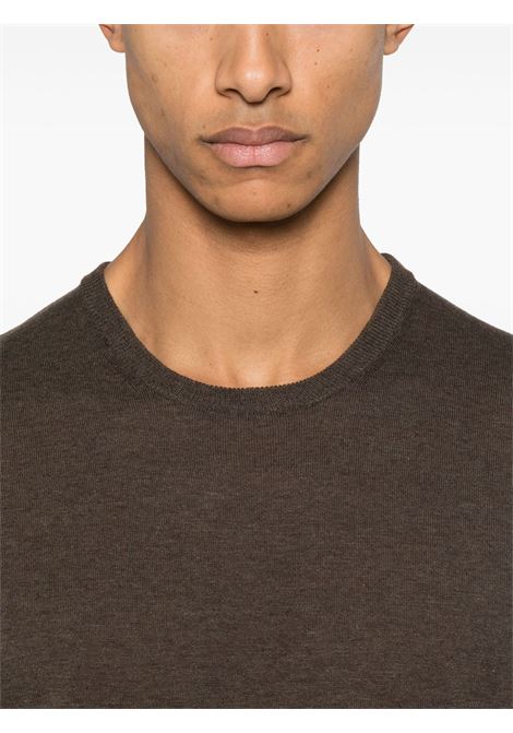 T-shirt in cotone a maniche corte in marrone Caruso - uomo CARUSO | MK66Y7002570520