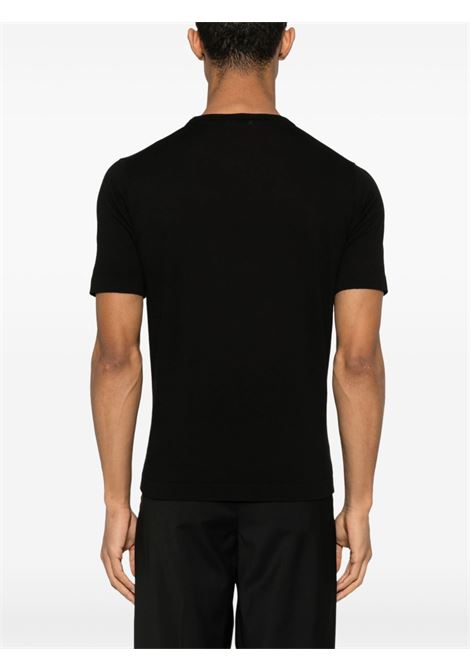 T-shirt in cotone a maniche corte in nero Caruso - uomo CARUSO | MK66Y7002570910
