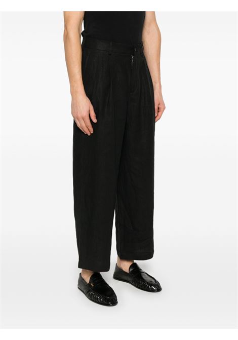 Pantaloni sartoriali in lino nero Caruso - uomo CARUSO | MX28BZ5042530910