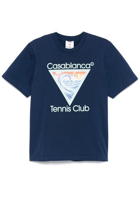 Blue Tennis Club Icon T-shirt Casablanca - men CASABLANCA | MS25JTS00116EXNVY
