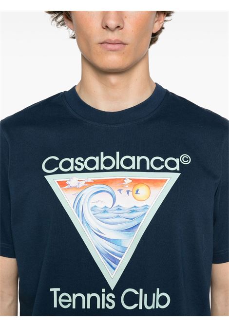 Blue Tennis Club Icon T-shirt Casablanca - men CASABLANCA | MS25JTS00116EXNVY