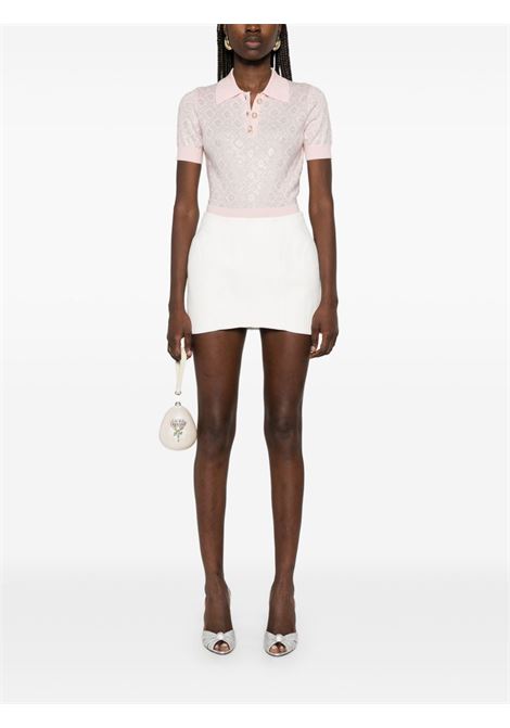 Pink crystal-monogram polo top Casablanca - women CASABLANCA | WPS25KW87401PNK