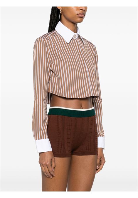 Brown striped shirt Casablanca - women CASABLANCA | WS25SH16401BRWN
