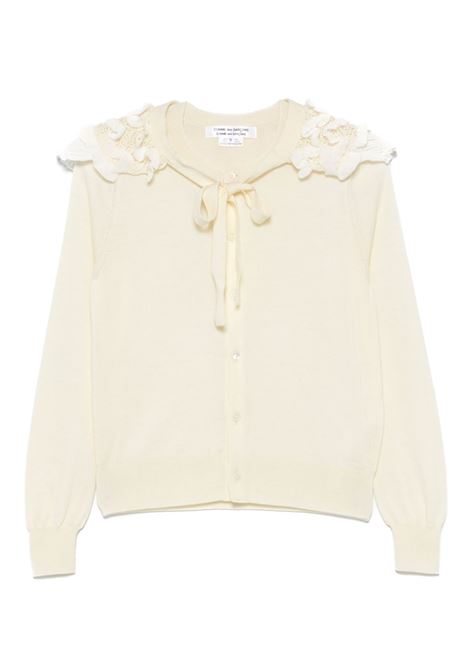 Cardigan con colletto in avorio Comme Des Garçons - donna COMME DES GARCONS COMME DES GARCONS | Maglie | RON5132
