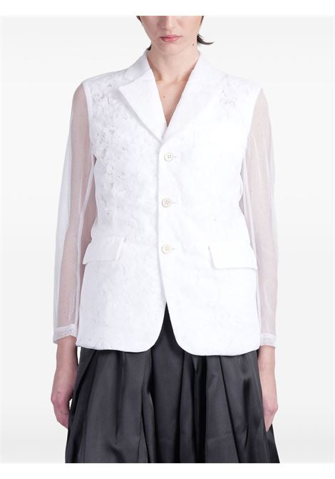 White semi-sheer panelled blazer Comme Des Garçons - women COMME DES GARCONS | Blazers | GOJ0051