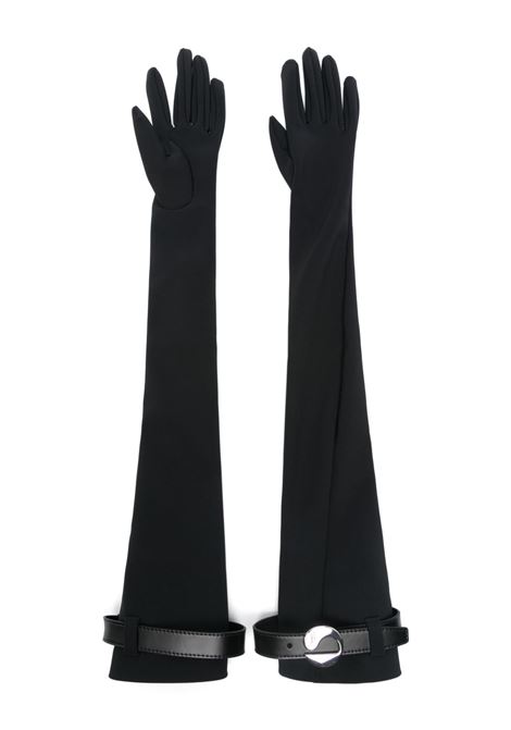 Guanti in maglia con cintura logata in nero Coperni - donna COPERNI | COPAC06F5030BLK