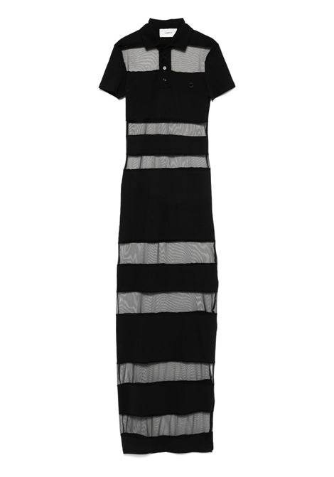 Black striped sheer polo dress Coperni - women COPERNI | COPJS114F5028BLK