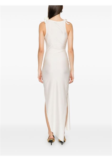 White asymmetric flower maxi dress Coperni - women COPERNI | COPR44F5001WHT