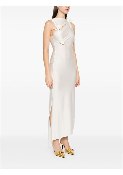 White asymmetric flower maxi dress Coperni - women COPERNI | COPR44F5001WHT
