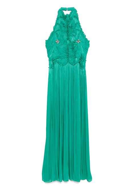 Lake green lurex georgette maxi dress Costarellos - women COSTARELLOS | Dresses | PS2510JADE