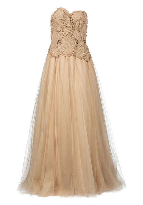 Almond beige Edra gown Costarellos - women COSTARELLOS | PS2515SAND