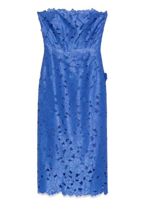 Azure floral-appliqué midi dress Costarellos - women COSTARELLOS | PS2566AZURE