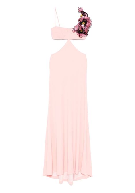 Pink floral-appliqué gown Costarellos - women