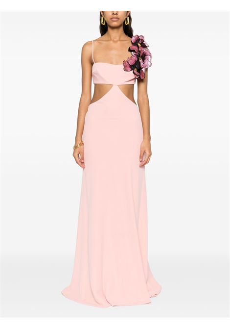 Abito da sera con applicazione a fiori in rosa Costarellos - donna COSTARELLOS | PS2580PINKSQNFLWR