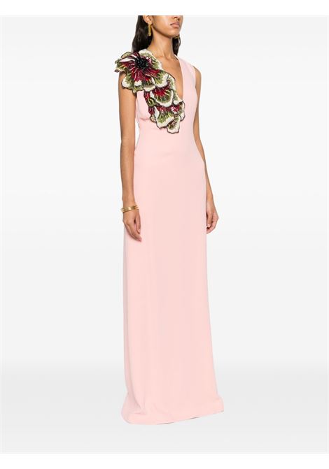 Abito da sera con applicazione a fiori in rosa Costarellos - donna COSTARELLOS | PS2581MAKEUPREDGLWR