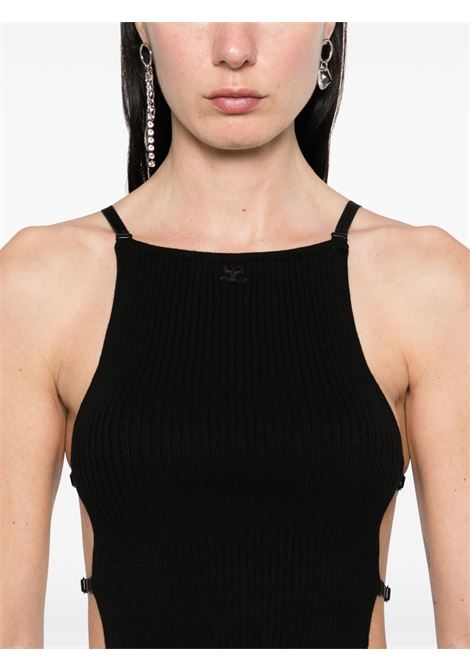 Top corto a coste in nero Courrèges - donna COURRÈGES | 125MTO383FI00019999
