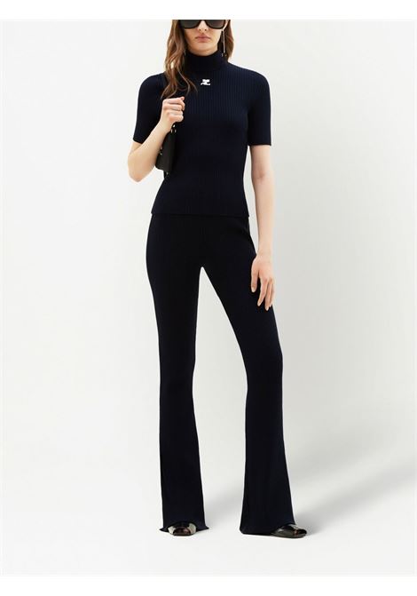 T-shirt con applicazione in blu Courrèges - donna COURRÈGES | PERMPU026FI00017075