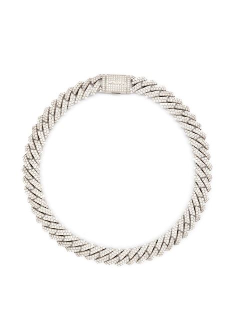 Silver-tone crystal-embellished Cuban chain-link necklace Darkai - unisex DARKAI | DICO0041BBDILWH