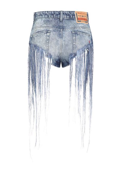 Shorts denim con frange  in blu Diesel - donna DIESEL | A181450CMBM01
