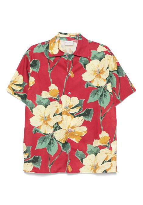 Camicia a maniche corte a fiori in rosso Drôle de monsieur - uomo DROLE DE MONSIEUR | Camicie | GSH202LI005RD