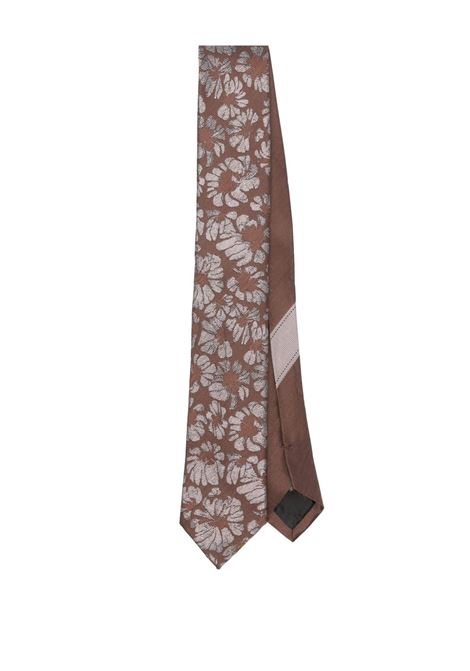 Cravatta stampata in marrone Dries Van Noten - uomo DRIES VAN NOTEN | Cravatte | 2510216001901703