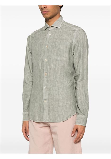 Camicia a maniche lunghe in lino in verde Eleventy - uomo ELEVENTY | K75CAMH11TET0I02607N