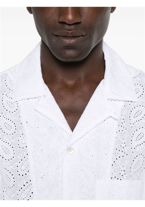Camicia in ricamo inglese in bianco Eleventy - uomo ELEVENTY | K75CAMI15TES0K17501