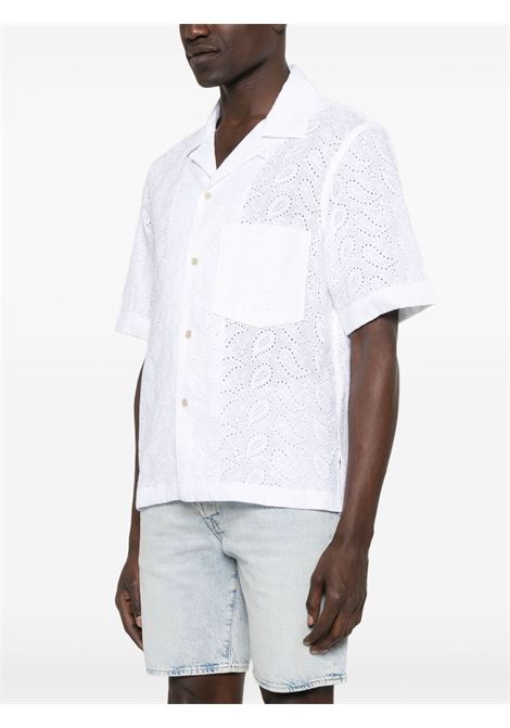 Camicia in ricamo inglese in bianco Eleventy - uomo ELEVENTY | K75CAMI15TES0K17501